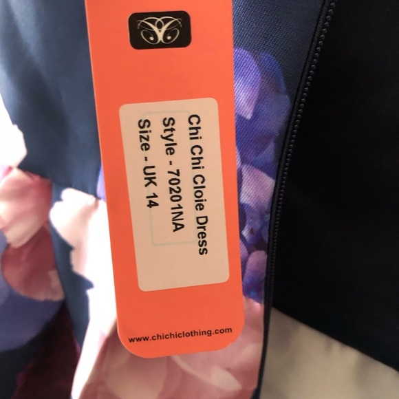 New Chi Chi London Floral Navy Dress 10 - Picture 14 of 14